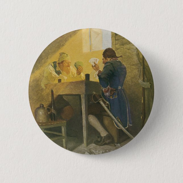At the Cards in Cluny’s Cage by NC Wyeth 6 Cm Round Badge (Front)