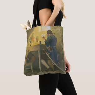 At the Cards in Cluny’s Cage by NC Wyeth Tote Bag