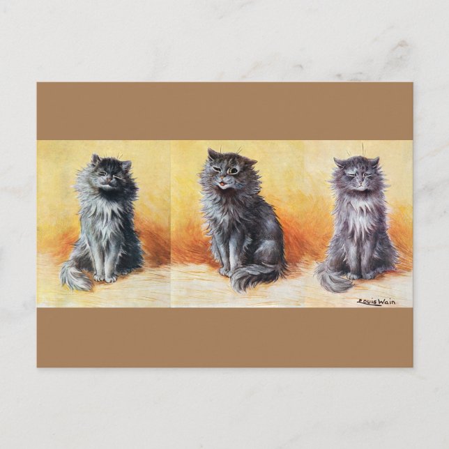 At The Cat Show, Louis Wain Postcard (Front)