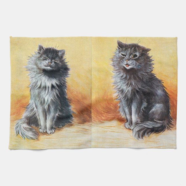 At The Cat Show, Louis Wain Tea Towel (Horizontal)
