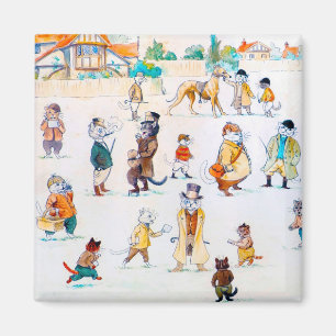 At the Cat-Town Races, Louis Wain Magnet