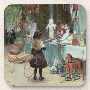 At the Champs-Elysees Gardens, c.1897 (gouache on Coaster