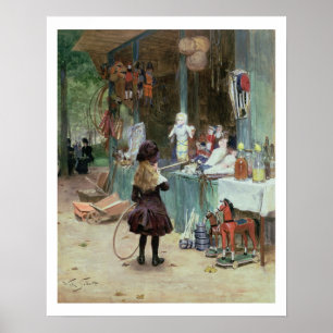 At the Champs-Elysees Gardens, c.1897 (gouache on Poster