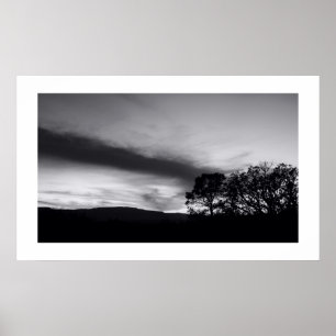 At the Edge of Dusk in B&W Poster