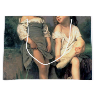 At the Edge of the Brook, Bouguereau Large Gift Bag