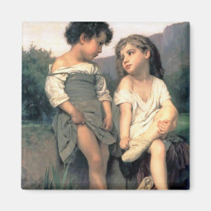 At the Edge of the Brook, Bouguereau Magnet