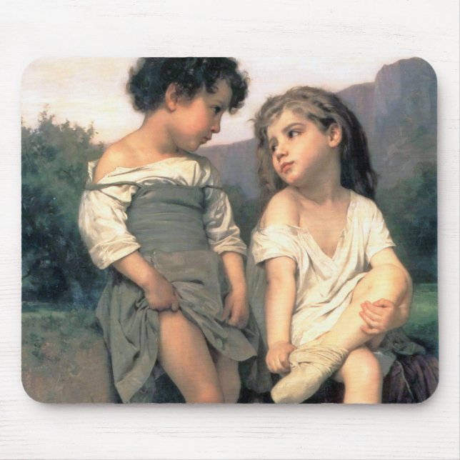At the Edge of the Brook, Bouguereau Mouse Pad (Front)