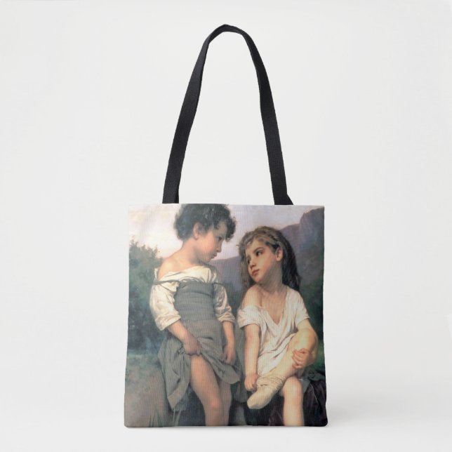 At the Edge of the Brook, Bouguereau Tote Bag (Front)