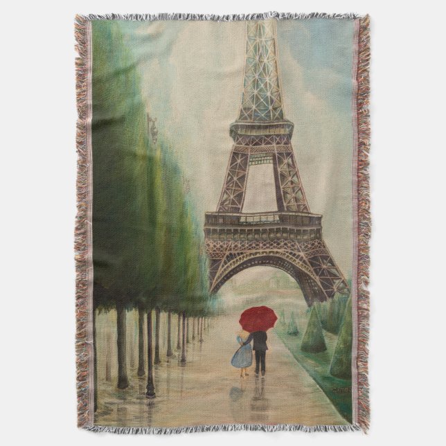 At The Eiffel Tower Throw Blanket (Front Vertical)