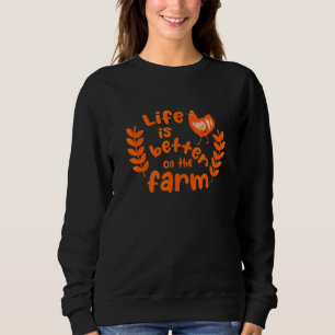 At The Farm Agriculture Tractor Driving Farm Sweatshirt