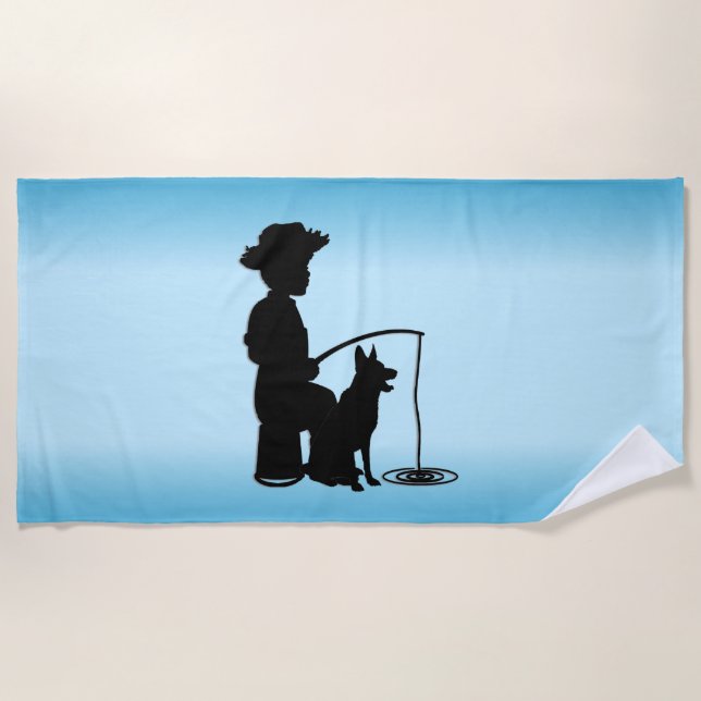 At the Fishing Hole Beach Towel (Front)