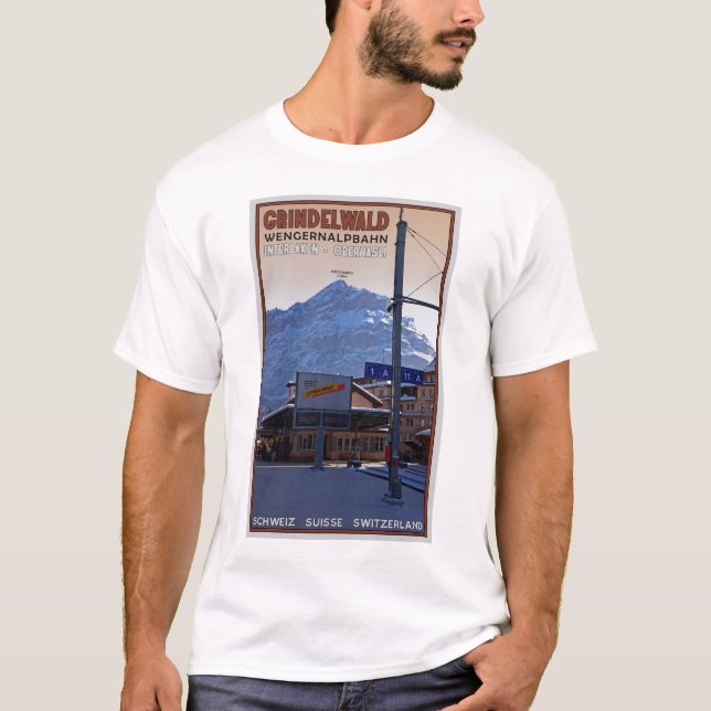 At the Grindelwald Train Station T-Shirt (Front)
