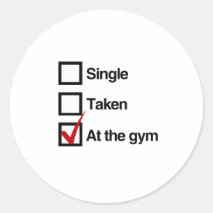 AT THE GYM CLASSIC ROUND STICKER
