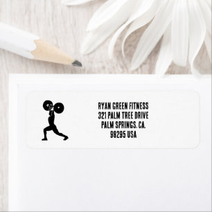 At the gym silouhette   Personal Trainer Return Address Label