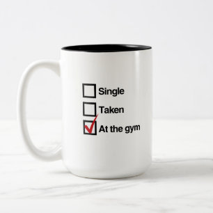 AT THE GYM Two-Tone COFFEE MUG