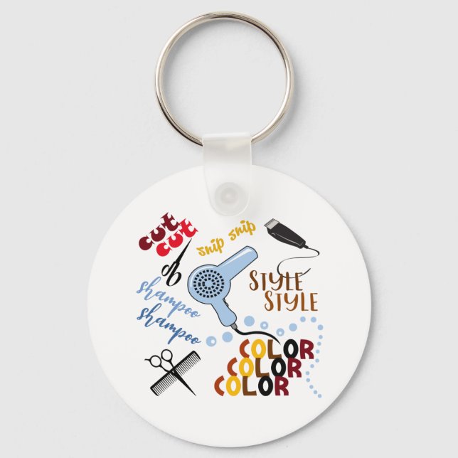 At The Hair Salon Key Ring (Front)