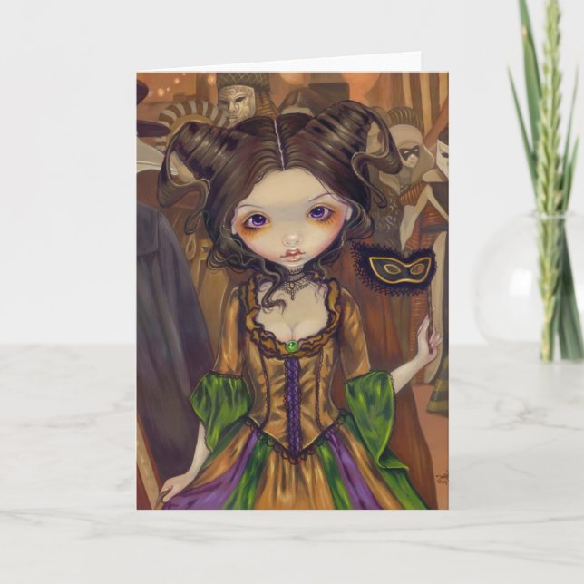 "At the Masquerade Ball" Greeting Card (Front)