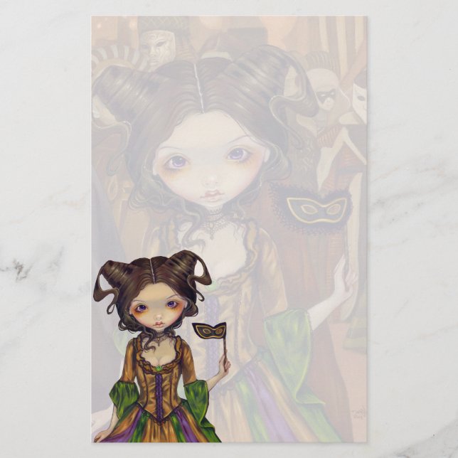 "At the Masquerade Ball" Stationery (Front)