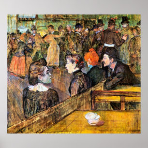 At the Moulin de la Gallette by Toulouse-Lautrec Poster