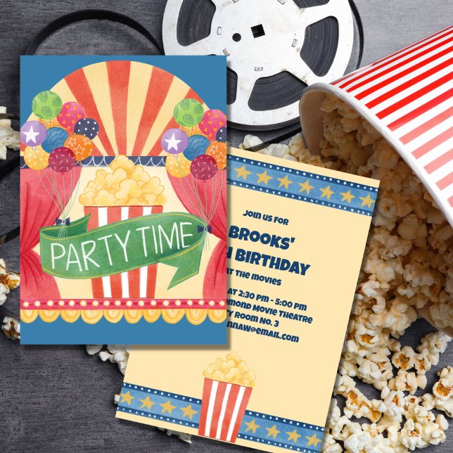 At the Movies Birthday Party Invitation (Creator Uploaded)