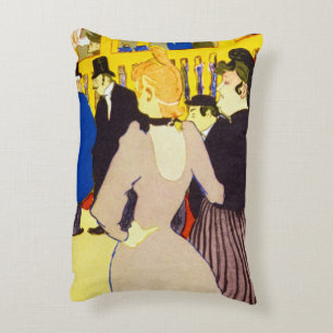 At the Nightclub by Toulouse Lautrec, Vintage Art Decorative Cushion