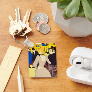 At the Nightclub by Toulouse Lautrec, Vintage Art Key Ring