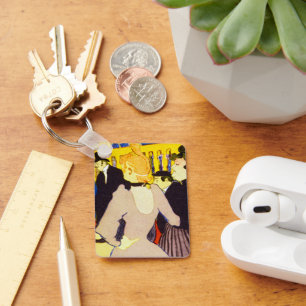 At the Nightclub by Toulouse Lautrec, Vintage Art Key Ring