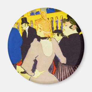 At the Nightclub by Toulouse Lautrec, Vintage Art Magnet