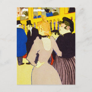 At the Nightclub by Toulouse Lautrec, Vintage Art Postcard