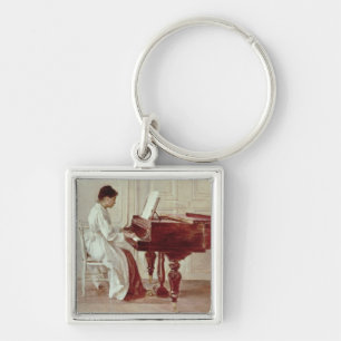 At the Piano, 1887 (oil on canvas) Key Ring