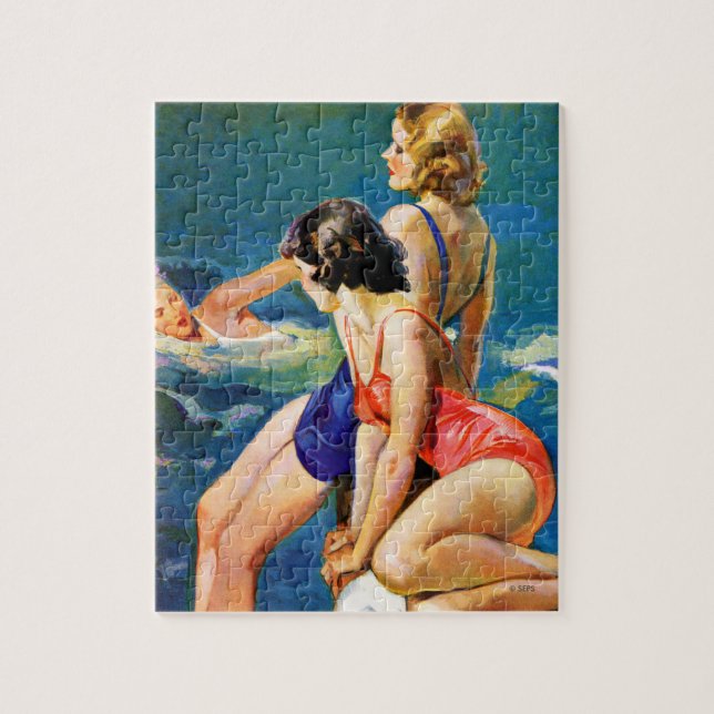 At the Pool Jigsaw Puzzle (Vertical)