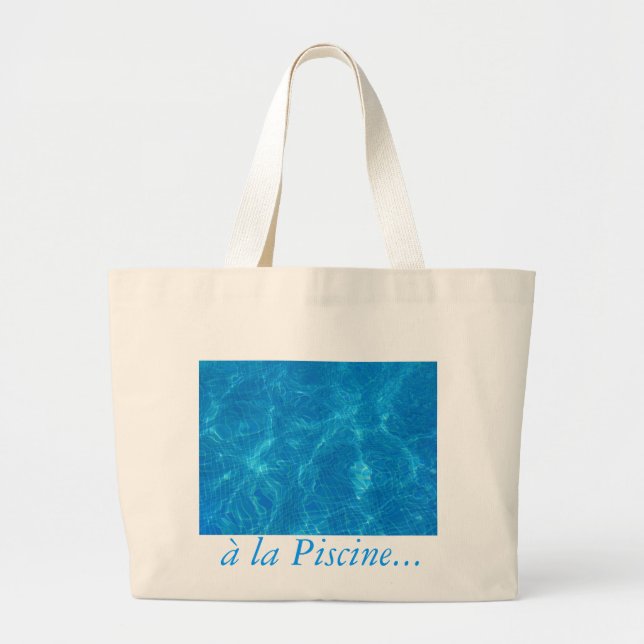 at the pool ... large tote bag (Front)