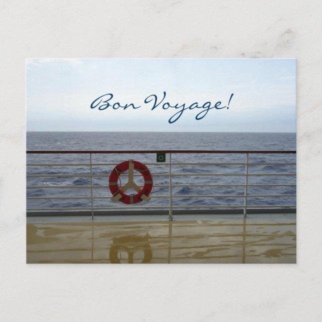 At the Railing Custom Bon Voyage Postcard (Front)
