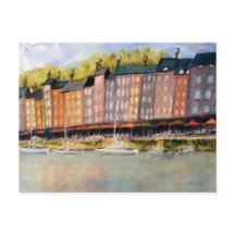 AT THE SEA SIDE, FRANCE  POSTCARD