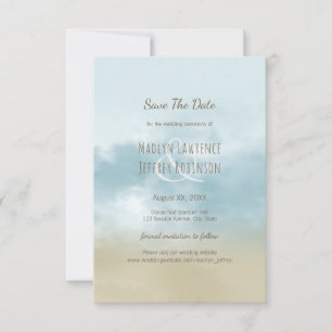 At the shore ocean surf beach wedding save the date
