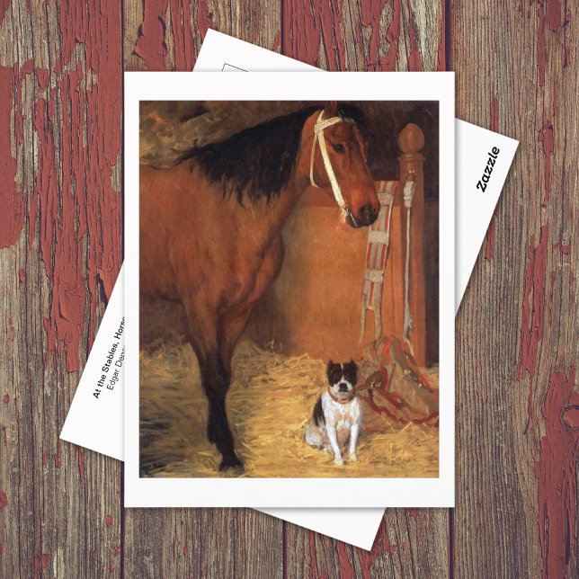 At the Stables Horse Dog Edgar Degas Postcard (Creator Uploaded)