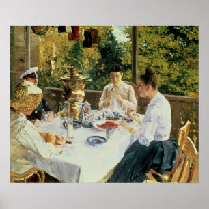 At the Tea-Table, 1888 Poster