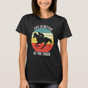 At The Track Retro Derby Horse Racing T-Shirt