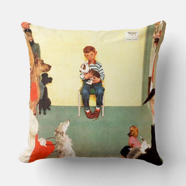 At The Vets by Norman Rockwell Cushion (Front)