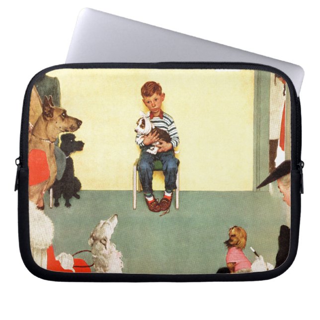 At The Vets by Norman Rockwell Laptop Sleeve (Front)
