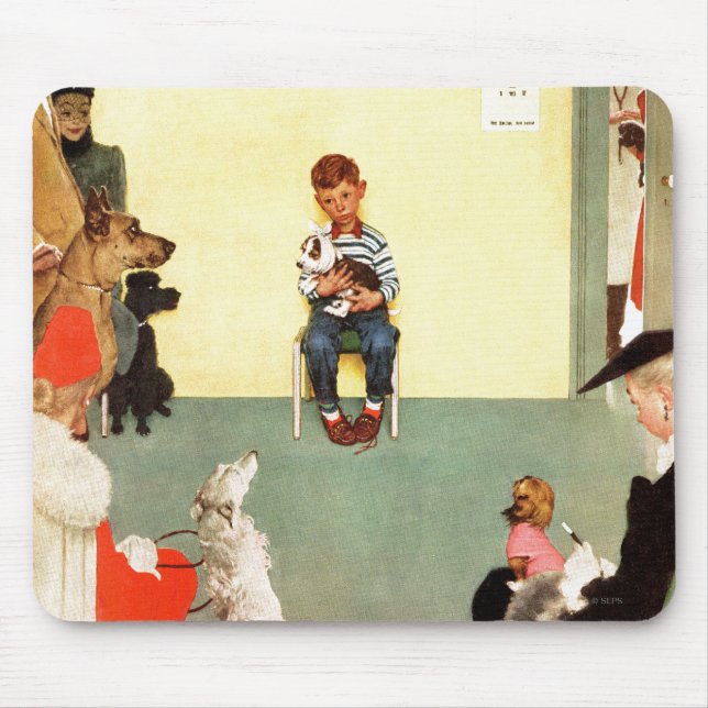 At The Vets by Norman Rockwell Mouse Pad (Front)