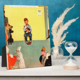 At The Vets by Norman Rockwell Plaque