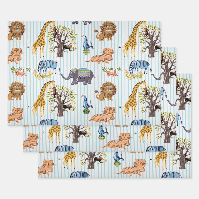 At the Zoo Wrapping Paper Sheet (Set)