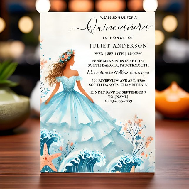 At Water Ocean Fish Life Under The Sea Quinceanera Invitation (Creator Uploaded)