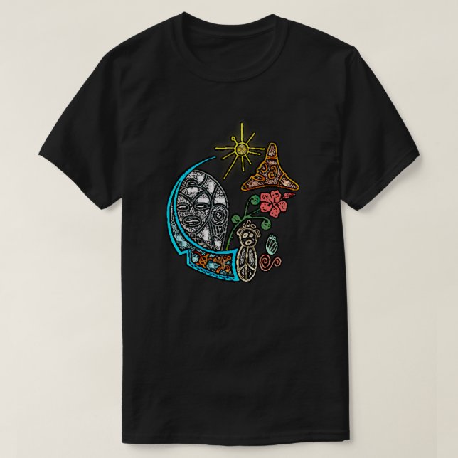 Atabey Taino Goddess Indigenous Symbols T-Shirt (Design Front)