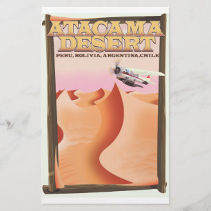 Atacama Desert Adventure travel poster. Stationery