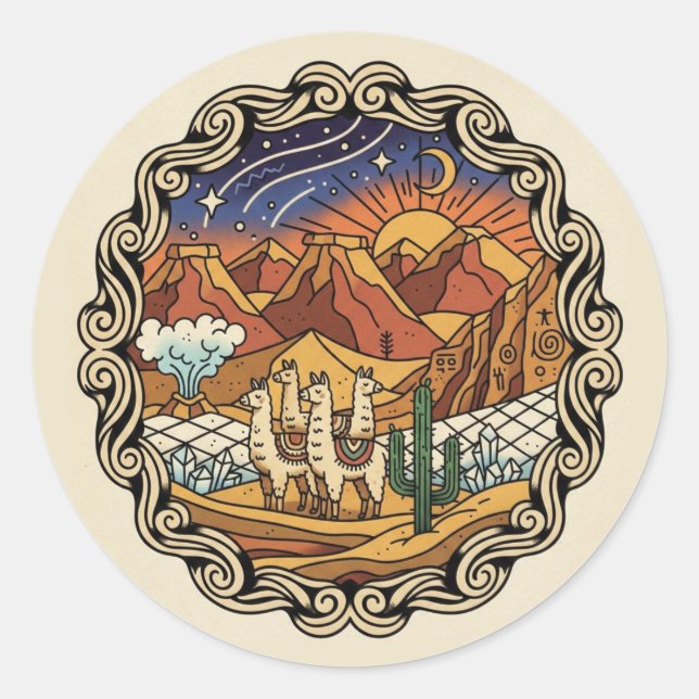 Atacama Desert Chile Classic Round Sticker (Front)