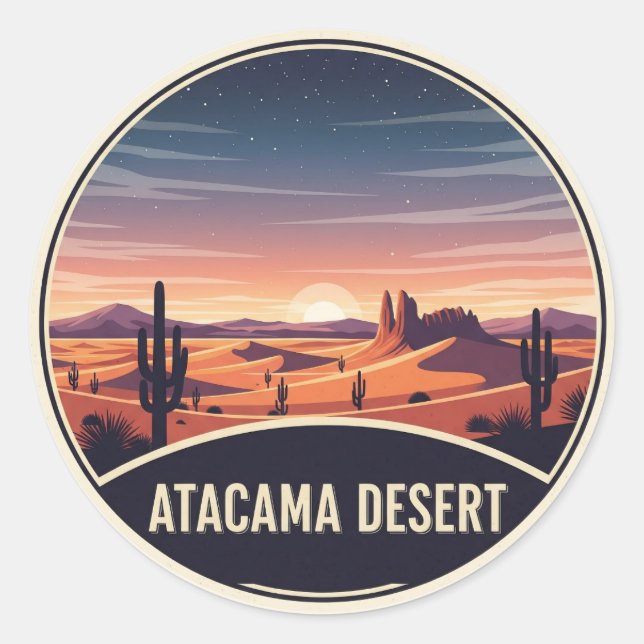 Atacama Desert Chile Classic Round Sticker (Front)