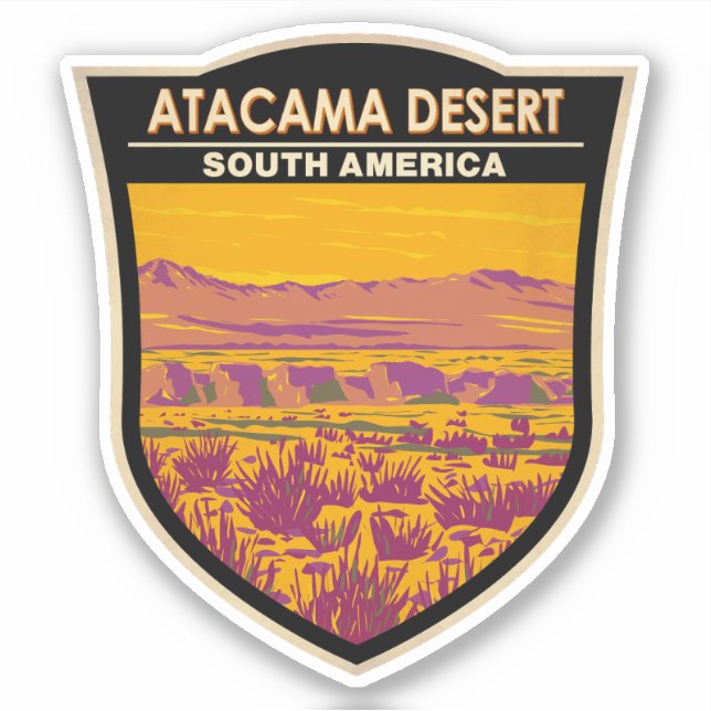 Atacama Desert Sunset South America Travel Vintage (Front)