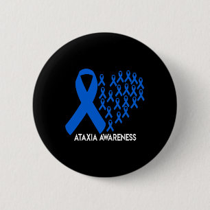 Ataxia Awareness Blue Ribbon Gift 6 Cm Round Badge